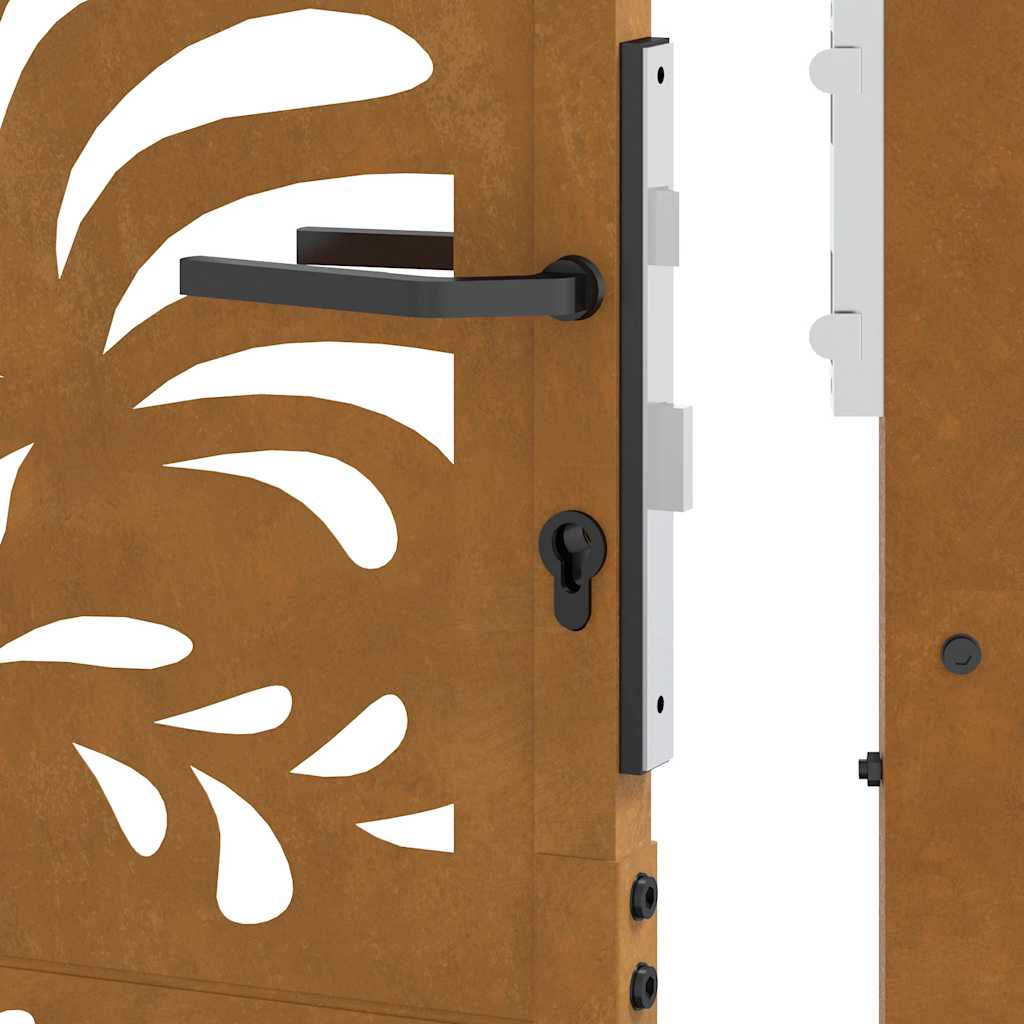 Cancello da Giardino 105x105 cm Acciaio Corten Design Ondulato