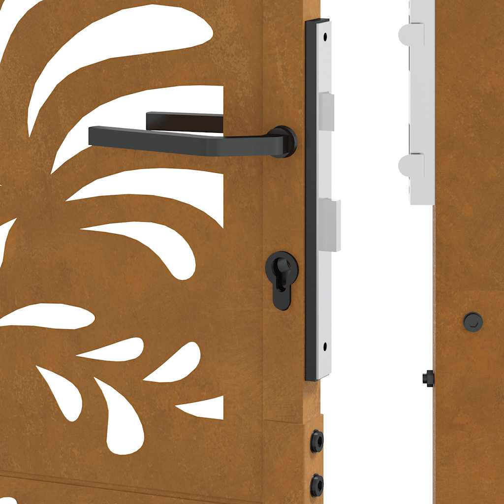 Cancello da Giardino 105x105 cm Acciaio Corten Design Ondulato 4100974