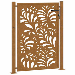 Cancello da Giardino 105x130 cm Acciaio Corten Design Ondulato 4100975