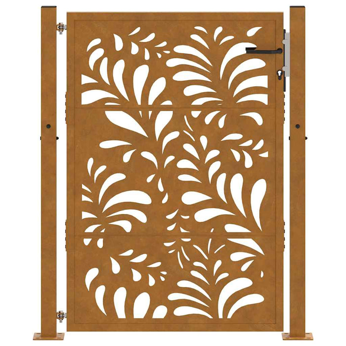 Cancello da Giardino 105x130 cm Acciaio Corten Design Ondulato