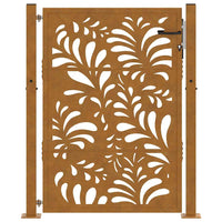 Cancello da Giardino 105x130 cm Acciaio Corten Design Ondulato 4100975