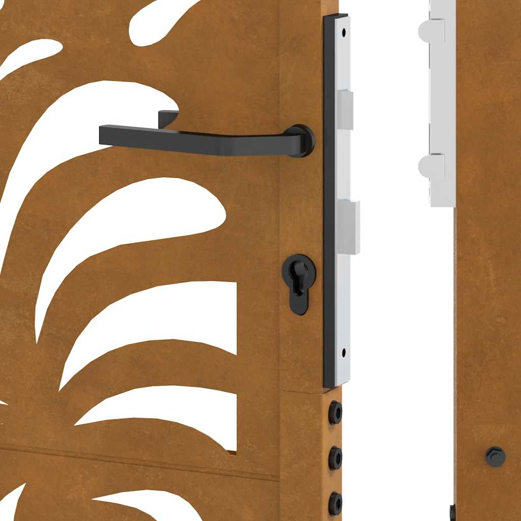 Cancello da Giardino 105x130 cm Acciaio Corten Design Ondulato