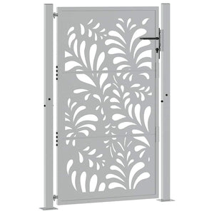 Cancello da Giardino 105x155 cm Acciaio Corten Design Ondulato 4100976