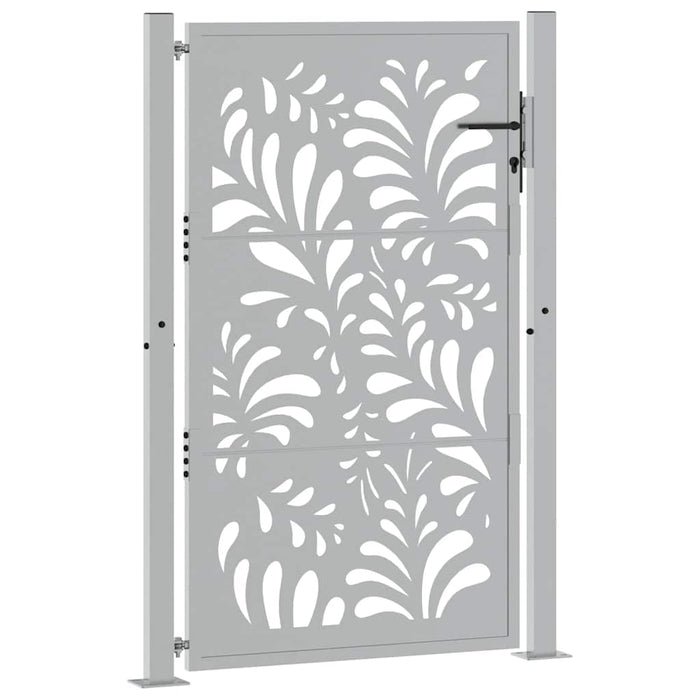 Cancello da Giardino 105x155 cm Acciaio Corten Design Ondulato 4100976