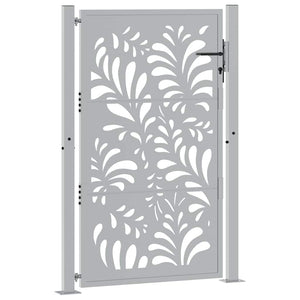 Cancello da Giardino 105x155 cm Acciaio Corten Design Ondulato