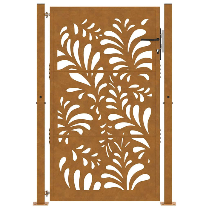 Cancello da Giardino 105x155 cm Acciaio Corten Design Ondulato 4100976