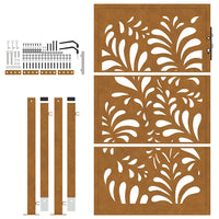 Cancello da Giardino 105x155 cm Acciaio Corten Design Ondulato