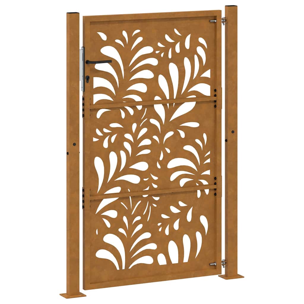 Cancello da Giardino 105x155 cm Acciaio Corten Design Ondulato 4100976