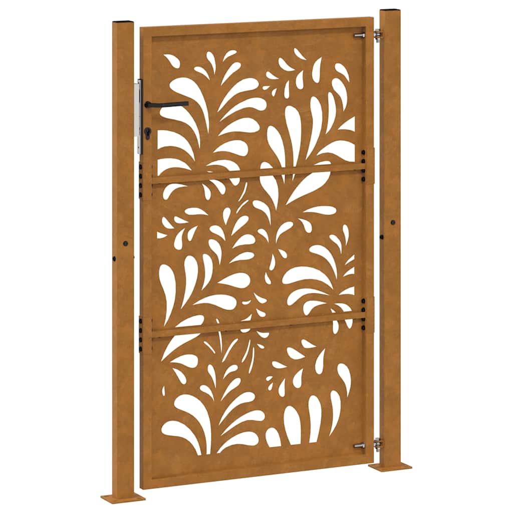 Cancello da Giardino 105x155 cm Acciaio Corten Design Ondulato