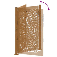 Cancello da Giardino 105x155 cm Acciaio Corten Design Ondulato