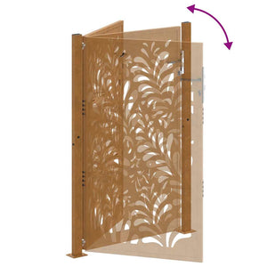 Cancello da Giardino 105x155 cm Acciaio Corten Design Ondulato