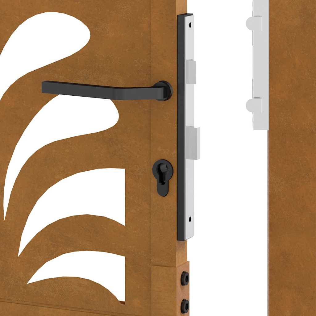 Cancello da Giardino 105x155 cm Acciaio Corten Design Ondulato