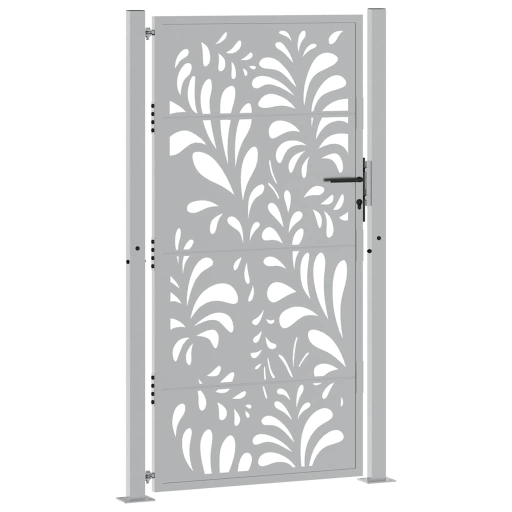 Cancello da Giardino 105x180 cm Acciaio Corten Design Ondulato 4100977