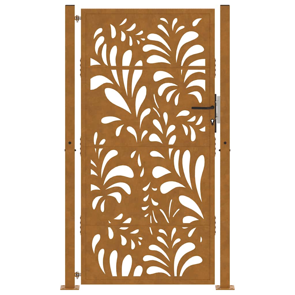 Cancello da Giardino 105x180 cm Acciaio Corten Design Ondulato 4100977