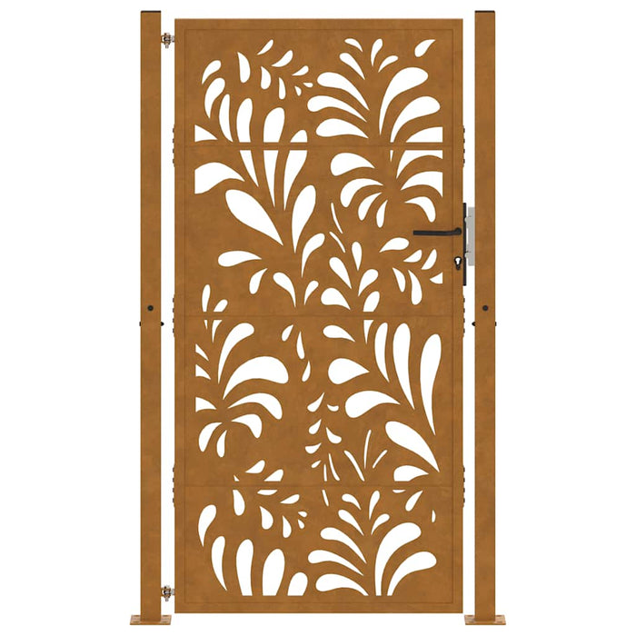 Cancello da Giardino 105x180 cm Acciaio Corten Design Ondulato 4100977