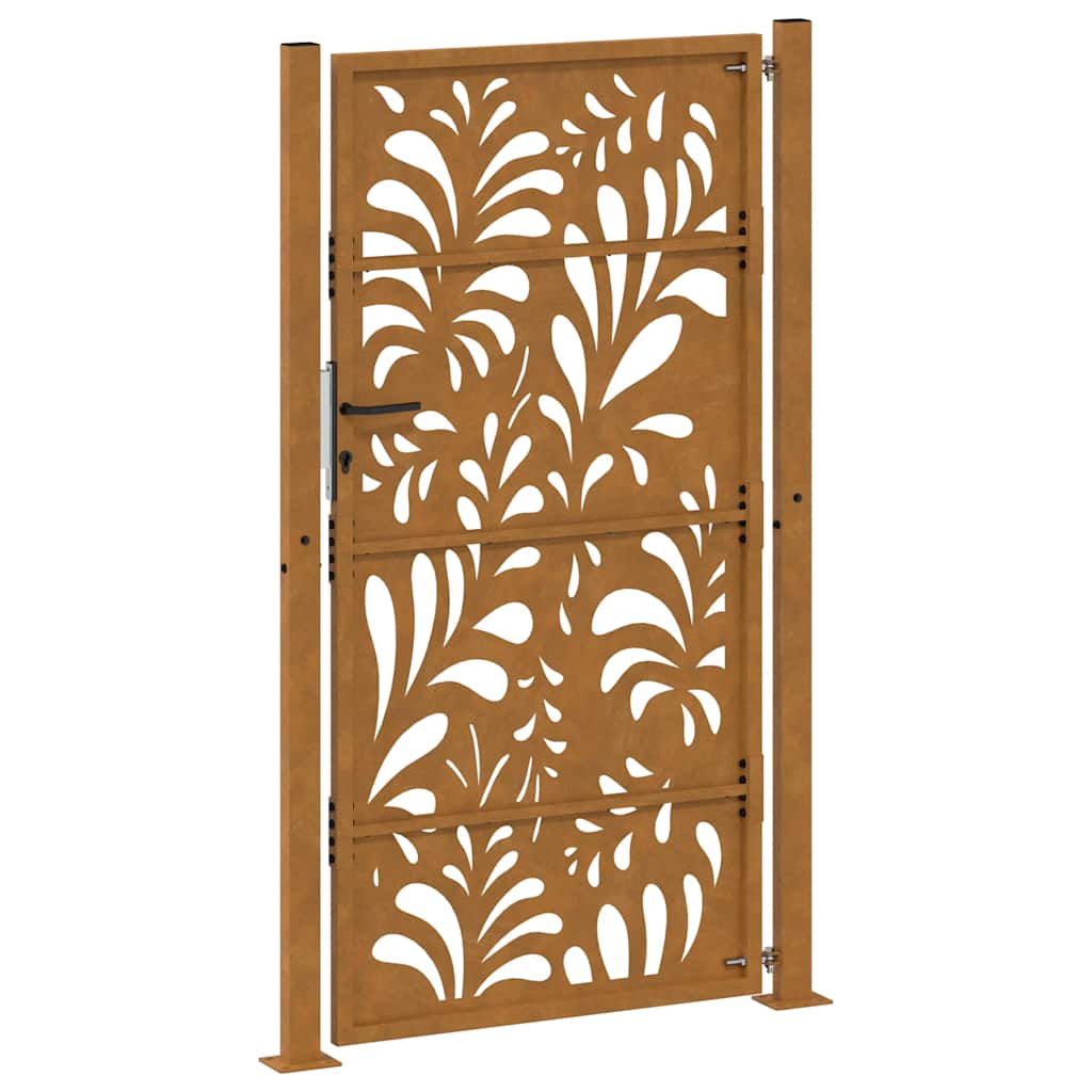 Cancello da Giardino 105x180 cm Acciaio Corten Design Ondulato 4100977