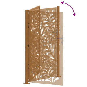 Cancello da Giardino 105x180 cm Acciaio Corten Design Ondulato 4100977