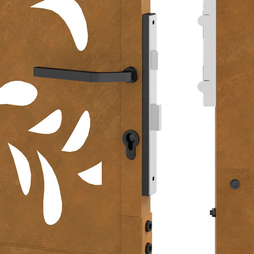 Cancello da Giardino 105x180 cm Acciaio Corten Design Ondulato