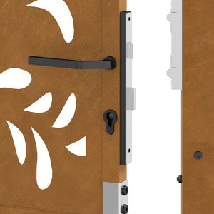 Cancello da Giardino 105x180 cm Acciaio Corten Design Ondulato 4100977