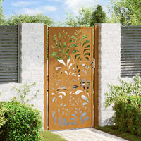 Cancello da Giardino 105x180 cm Acciaio Corten Design Ondulato 4100977