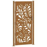 vidaXL Cancello da Giardino 105x205 cm Acciaio Corten Design Ondulato