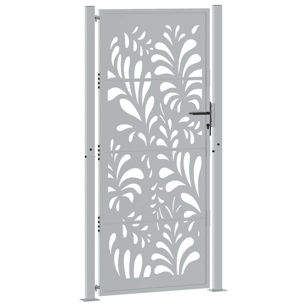 Cancello da Giardino 105x205 cm Acciaio Corten Design Ondulato 4100978