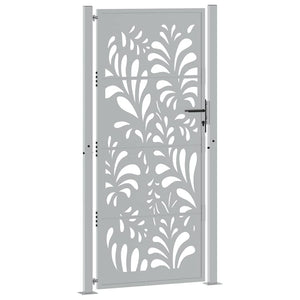 Cancello da Giardino 105x205 cm Acciaio Corten Design Ondulato 4100978