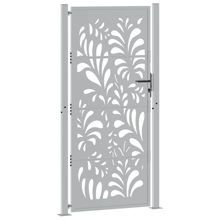 Cancello da Giardino 105x205 cm Acciaio Corten Design Ondulato 4100978