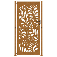 Cancello da Giardino 105x205 cm Acciaio Corten Design Ondulato 4100978