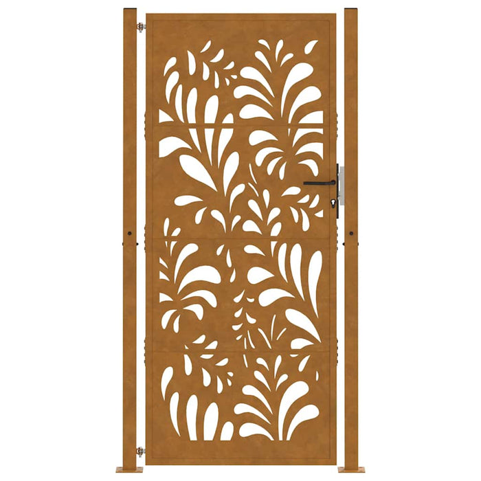 Cancello da Giardino 105x205 cm Acciaio Corten Design Ondulato 4100978