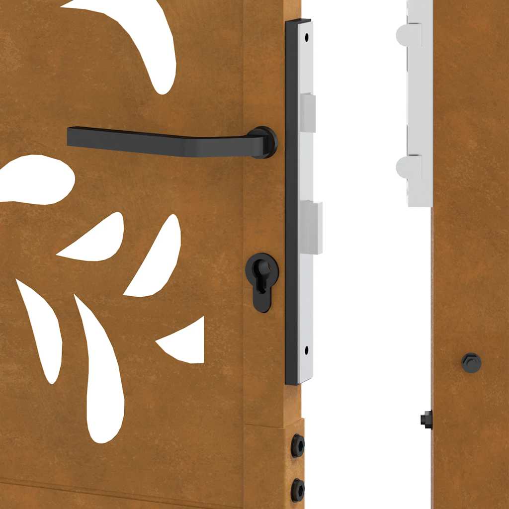 vidaXL Cancello da Giardino 105x205 cm Acciaio Corten Design Ondulato