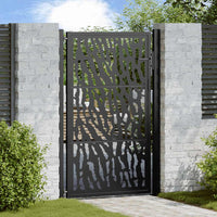 Cancello Giardino Nero 105x155 cm in Acciaio Design a Traccia
