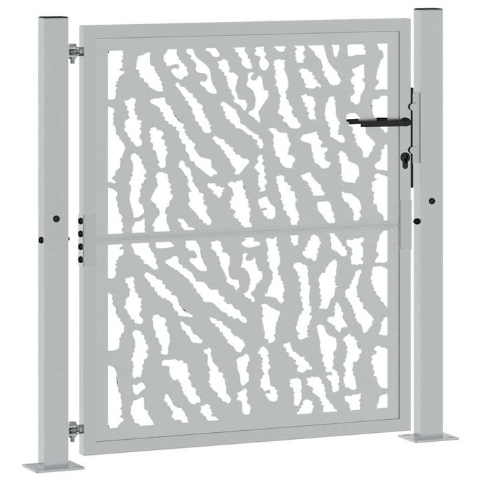 Cancello da Giardino 105x105 cm Acciaio Corten Design a Traccia 4100984