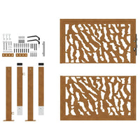 vidaXL Cancello da Giardino 105x105 cm Acciaio Corten Design a Traccia