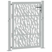 vidaXL Cancello da Giardino 105x130 cm Acciaio Corten Design a Traccia