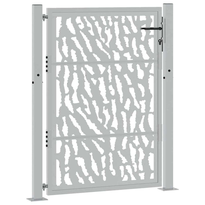 vidaXL Cancello da Giardino 105x130 cm Acciaio Corten Design a Traccia