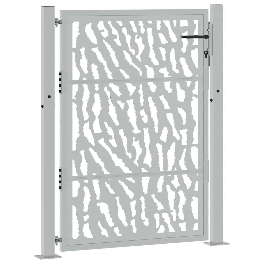 Cancello da Giardino 105x130 cm Acciaio Corten Design a Traccia 4100985