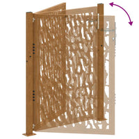 vidaXL Cancello da Giardino 105x130 cm Acciaio Corten Design a Traccia