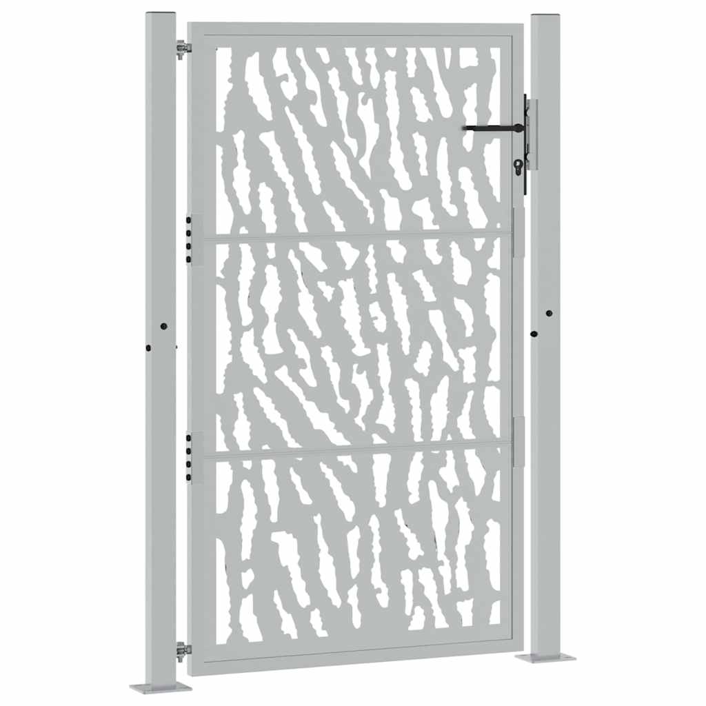 Cancello da Giardino 105x155 cm Acciaio Corten Design a Traccia 4100986