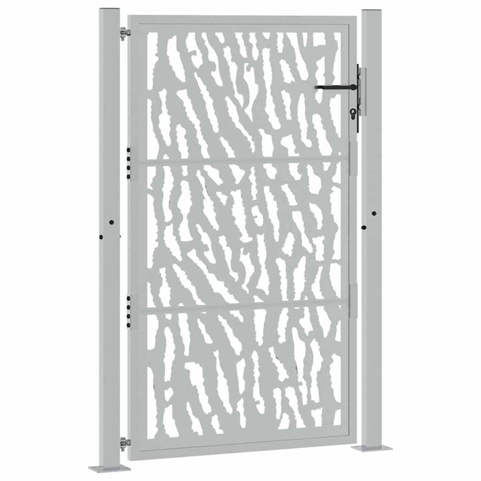 Cancello da Giardino 105x155 cm Acciaio Corten Design a Traccia 4100986