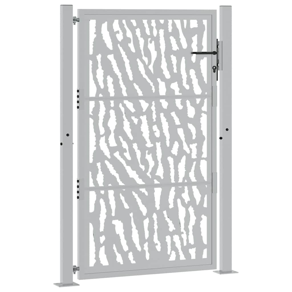 vidaXL Cancello da Giardino 105x155 cm Acciaio Corten Design a Traccia