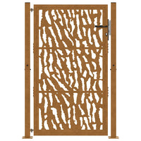 Cancello da Giardino 105x155 cm Acciaio Corten Design a Traccia 4100986