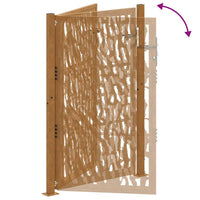 Cancello da Giardino 105x155 cm Acciaio Corten Design a Traccia 4100986