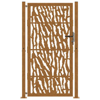Cancello da Giardino 105x180 cm Acciaio Corten Design a Traccia 4100987