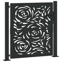 Cancello Giardino Nero 105x106 cm in Acciaio Design a Fiamma