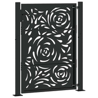 vidaXL Cancello Giardino Nero 105x130 cm in Acciaio Design a Fiamma