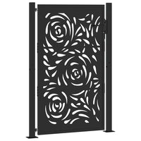 vidaXL Cancello Giardino Nero 105x155 cm in Acciaio Design a Fiamma