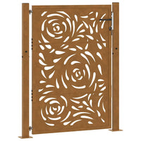 Cancello da Giardino 105x130 cm Acciaio Corten Design a Fiamma 4100995