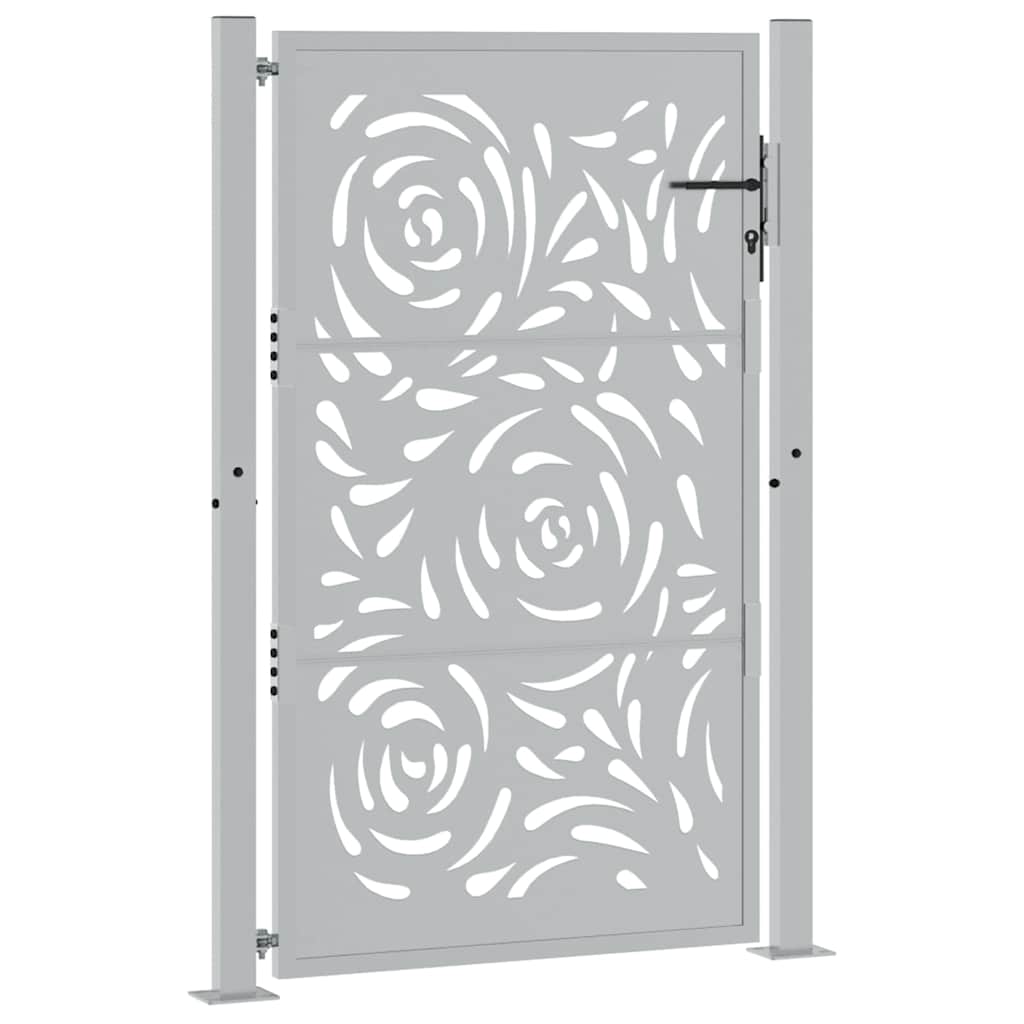 Cancello da Giardino 105x155 cm Acciaio Corten Design a Fiamma