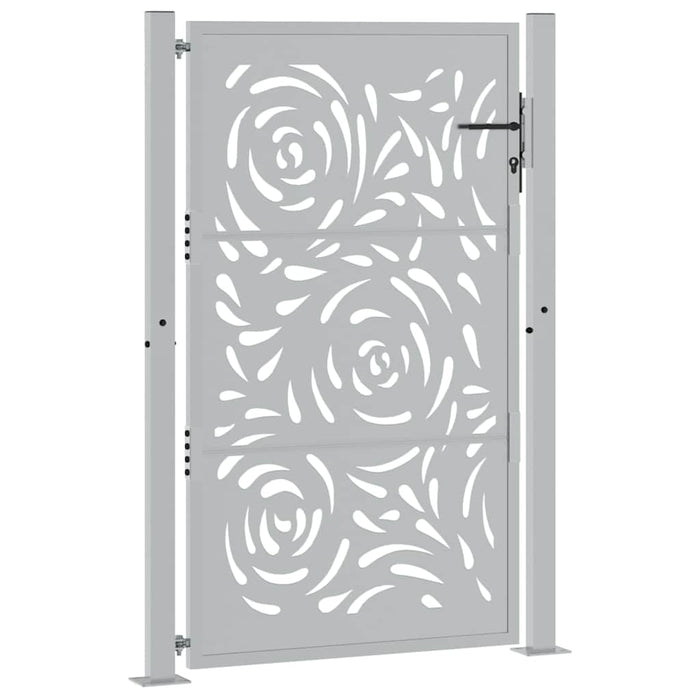 Cancello da Giardino 105x155 cm Acciaio Corten Design a Fiamma